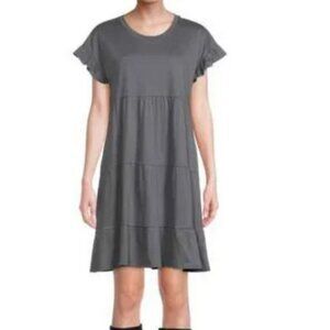 Ruffle Flutter Sleeve Tiered Dress XL